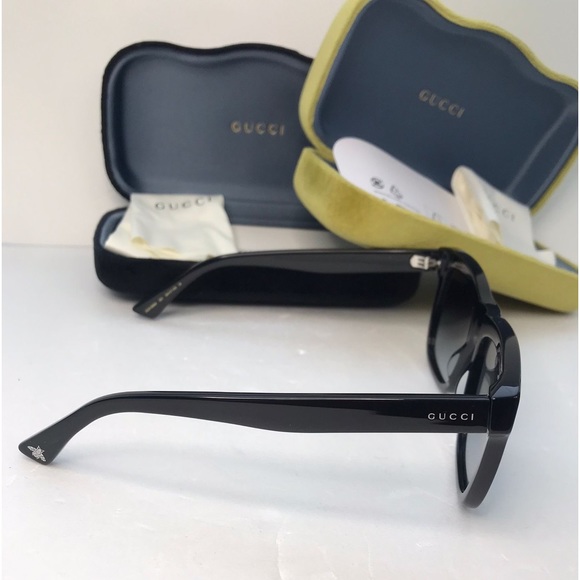 💯 - New Authentic Gucci Grey Rectangular Sunglasses GG0158SN 001 - Picture 13 of 15